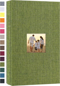 potricher Photo Album 4x6 Pictures, 300 Pockets, Linen Cover, Green | Linen Cover, Front Window, Large Capacity 4x6 Picture Albums, Photo Book for Family, Wedding, Anniversary, Baby, Keepsake by potricher