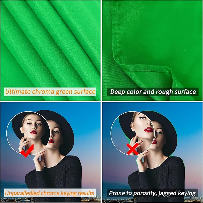 GFCC Green Screen Backdrop - 8FTX10FT Polyester Photo Backdrop for Photoshoot Greenscreen Background for Photography Video Recording Photo Background | Non-Reflective, Easy Hang, Multipurpose Background for Gaming Studio Photoshoot Christmas Party Vide... - Image 2