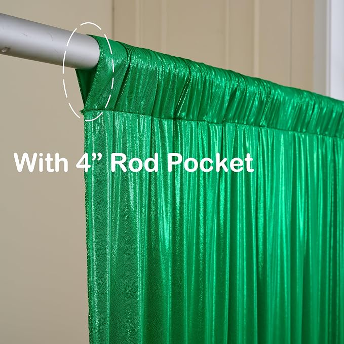 10x10ft Green Sequin Backdrop Curtains, Wrinkle Free Glitter Backdrop Drapes for Wedding Parties Photography Stage Decor, Non-Shedding 2 Panels Set (5x10ft Each) - Image 4