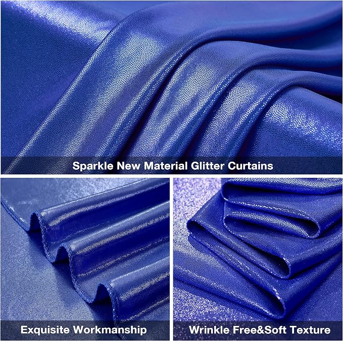 20x10FT Royal Blue Sequin Backdrop Curtain for Party - 4 Panels 5x10FT Wrinkle-Free Shimmer Drapes for Birthday, Wedding, Christmas, Decorations & Photography - Image 6