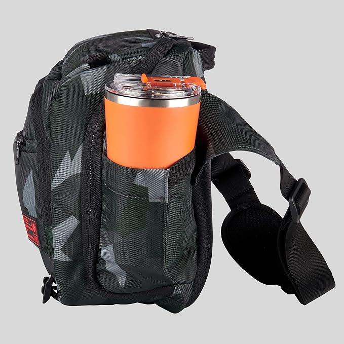 HEX Ranger DSLR XL Camera Sling – with Adjustable Carry Straps, Ample Interior Dividers, Water-Resistant Fabric, YKK Premium Zippers & More – Glacier Camo - Image 2