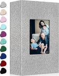 Ejblfe Photo Album 4x6,Linen Cover Slide-in Photo Album Book Can Holds 300 4x6 Photos with 50 Black Sheets for Family,Wedding,Baby and Holiday Pictures (Gray) by EJBLFEPremiumPhotoAlbums