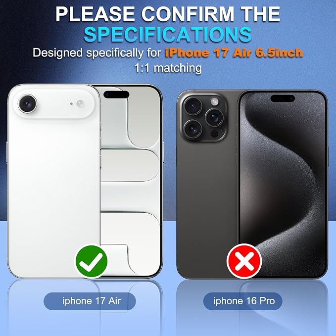 Suoman 2-Pack for iPhone 17 Air Camera Lens Protector, [CD Lines] [Strong-Adhesion] Metal Texture Style Tempered Glass Camera Lens Cover [with Auto Alignment Tool Kit]-Silver - Image 2