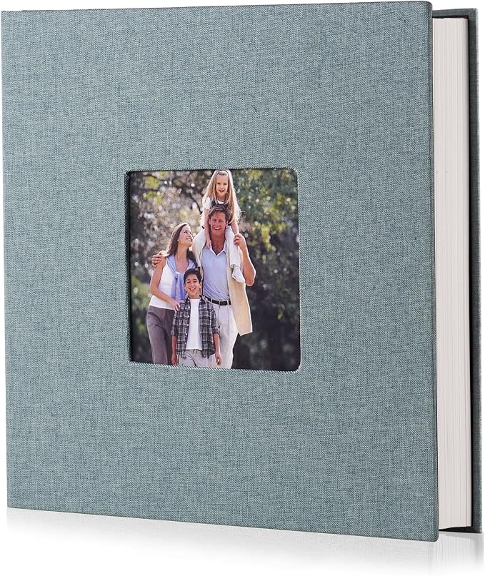 HoneyTolly Photo Album Self Adhesive Scrapbook Album for 4×6 Pictures DIY Magnetic Linen Cover Album 15 Sheets/30 Blank Pages for Family Wedding, Birthday, Christmas, Anniversary (Green) by HoneyTolly