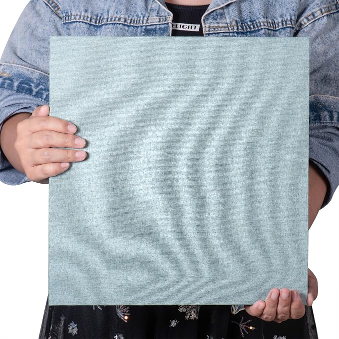 Large Photo Album Self Adhesive 4x6 5x7 3x5 8.5x11 Scrapbook Magnetic Album DIY Scrap Book Length 13 x Width 12.8 (Inches) 120 Black Sticky Pages Linen Cover DIY Photo Album(Green) - Image 6