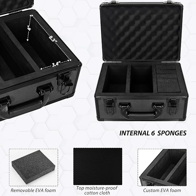 Graded Card Case, Storage Organizer Box for Sports Trading Card Slab Holder | Protable Aluminum Alloy Graded Card Storage Box Compatible with 100 Card Slabs, Sports Trading Card Case Fits PSA, CSG, BGS - Image 5