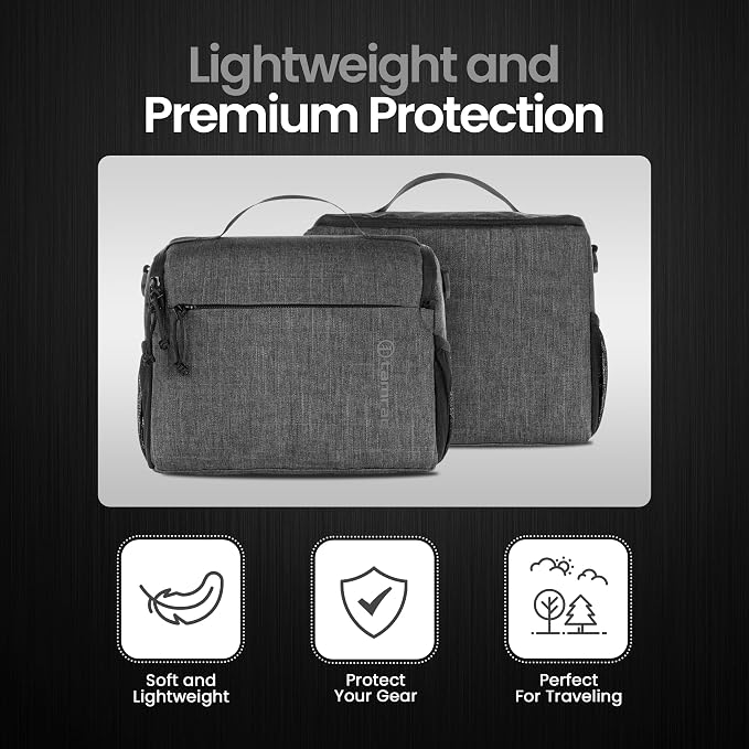 Tamrac Tradewind 6.8 Camera Bag for Photographers, Camera Case for Photography Accessories, Compact Camera Shoulder Bag for DSLR and Mirrorless Cameras, Crossbody Camera Bag for Women Men – Dark Grey - Image 3