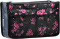 Vercord Purse Organizer Insert for Handbags Bag Organizers Inside Tote Pocketbook Women Nurse Nylon 13 Pockets Black Red Flower Medium by Vercord
