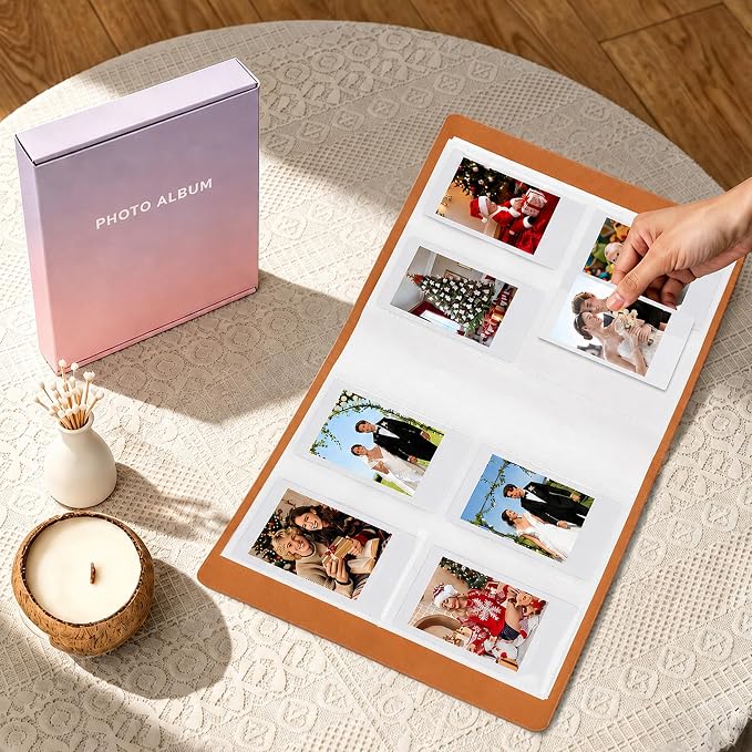 320-Pocket Photo Album for Polaroid 2x3" & Instax Mini Photos, Brown | Gift-Ready Packaging, Beautiful Photo Book, Safely Keep Your Wedding-Anniversary-Birthday-Travel Memories or Mini Cards - Image 7