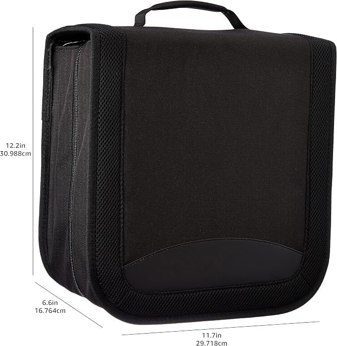 Amazon Basics Polyester CD/DVD Portable Storage Binder with Handle, 400-Capacity, Black - Image 6