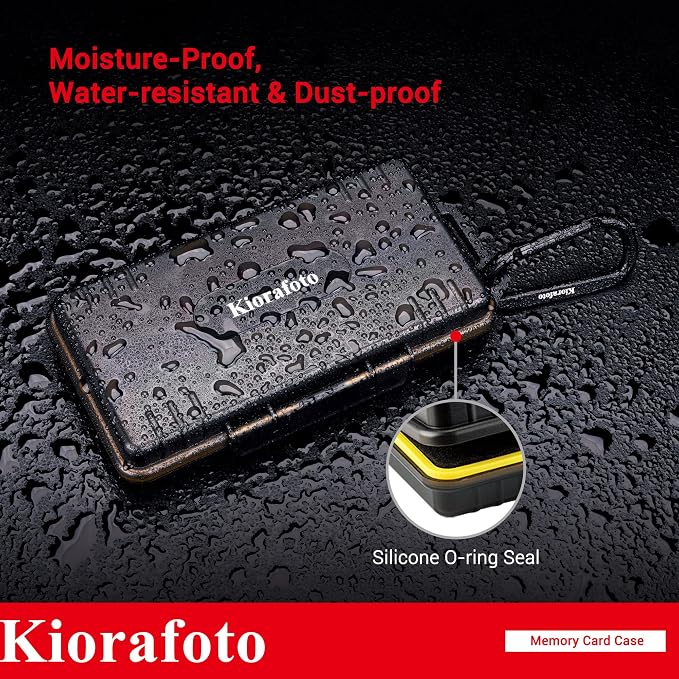 Kiorafoto SD Card Case w 36PCS Individual Clear Plastic Memory Card Holder | Water-Resistant,Anti-Shock,36 Slots,for 36x SD SDXC SDHC Cards,Camera Memory Card Holder Organizer,with Carabiner & Labels - Image 7