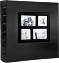 RECUTMS Photo Album 4x6 500 Photos Leather Large Family Memory Book Black | Large Capacity, Black Inner Page, Horizontal Vertical Pockets, Travel Graduation Wedding Photobook, DIY Cover Window by RECUTMS