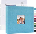 Mublalbum 8x8 Inch 3 Ring DIY Scrapbook Photo Album 40 Pages, Blue | 3 Ring Binder Scrapbook, Linen Cover, 20 Plastic Sleeves 40 Pages, Memory Book for Wedding, Baby, Family, DIY Projects by Mublalbum