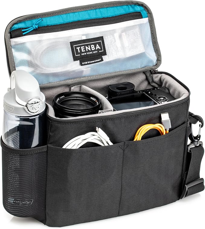 Tenba BYOB 10 Camera Insert - Turns any bag into a camera bag for DSLR and Mirrorless cameras and lenses – Black (636-630) | 300D polyester insert with YKK zippers and mesh pockets for mirrorless cameras, lenses and accessories - Image 7