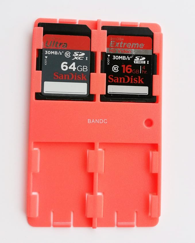 Bandc 2pcs Red Sd/sdhc/sdxc Card Storage Holder Case (Memory Card Not Included) - Image 5