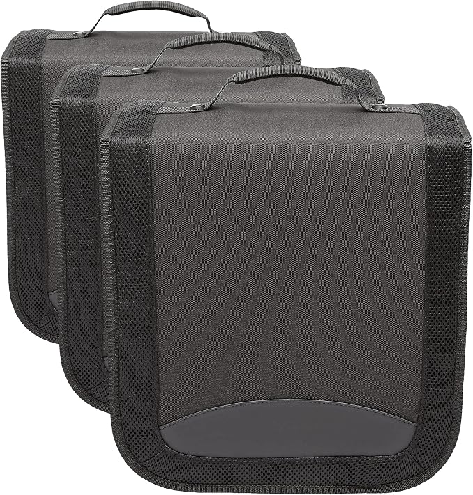Amazon Basics Polyester CD/DVD Portable Storage Binder,400-capacity,Black,(Pack of 3) by AmazonBasics