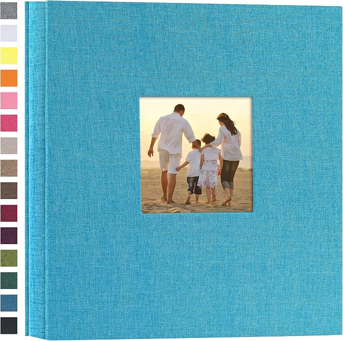 potricher Photo Album 4x6 Pictures, 1000 Pockets, Linen Cover, Blue | Linen Cover, Front Window, Large Capacity 4x6 Picture Albums, Photo Book for Family, Wedding, Anniversary, Baby, Keepsake by potricher