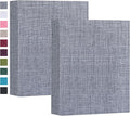 Mublalbum 2 Pack Small 4x6 Photo Album, 52 Pockets, Linen Cover,Gray | Linen Cover, Portable Mini Picture Book, Holds 52 Vertical Pockets for Artwork Postcards, Picture Storage by Mublalbum