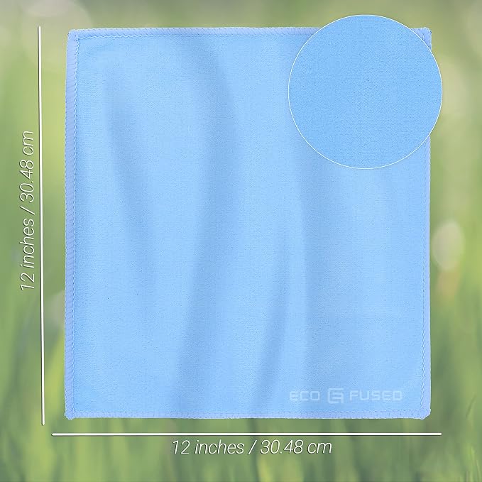 Eco-Fused Oversized Microfiber Cleaning Cloths XL - 5 Pack - 12 x 12 - Double-Sided - Microfiber & Suede for Smartphones, LCD TV, Tablets, Laptop, Camera Lenses & Other Surfaces - Image 2