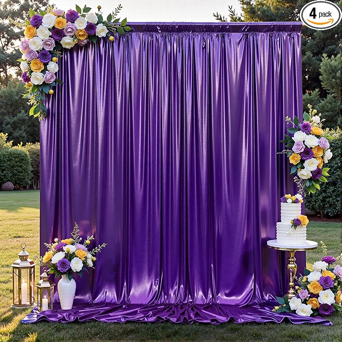 20x10FT Purple Sequin Backdrop Curtain for Party - 4 Panels 5x10FT Wrinkle-Free Shimmer Drapes for Birthday, Wedding, Christmas, Decorations & Photography by Unknown