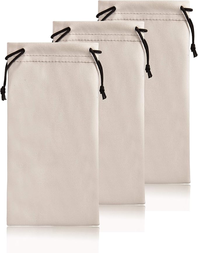 TRIUMPH VISION Glasses Case Soft Eyeglass Case Sunglass Pouch Cloth 3 Pack | Thick Microfiber Pouch Drawstring Pouch Eye Glass Bag Sunglasses Sleeve Storage, Lens Protection Cover,Cleaning Lens Screen by TRIUMPHVISION