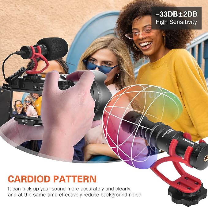 COMICA CVM-VM10II Universal Shotgun Microphone for Camera, iPhone, Android | Noise Cancellation, Cardioid Polar Pickup, Professional Video Mic for YouTube, TikTok, Vlog, Interview, Video Recording - Image 2