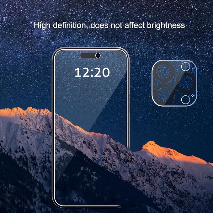 Ailun Privacy Screen Protector+Camera Lens Protector for iPhone 15 Pro Max | 3+3 Pack, 6.7 inch, Installation Frame, Dynamic Island Compatible, Anti Spy Tempered Glass - Image 6