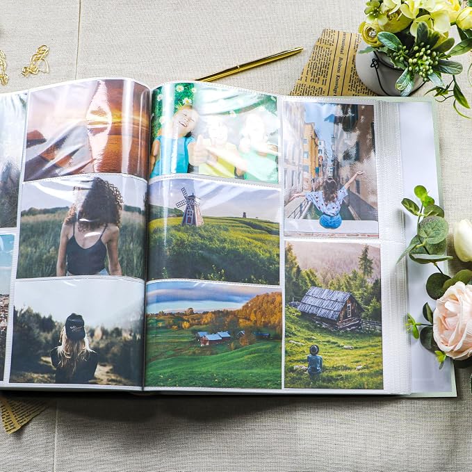 Holoary Photo Album 4x6 600 Photos 5 Pictures Per Page, 600 Pockets 4”x6” Picture Album, Linen Fabric Cover Big Picture Book for Photos, 4x6 Photo Albums for Family Weddings Travel Memories(Sage) - Image 6