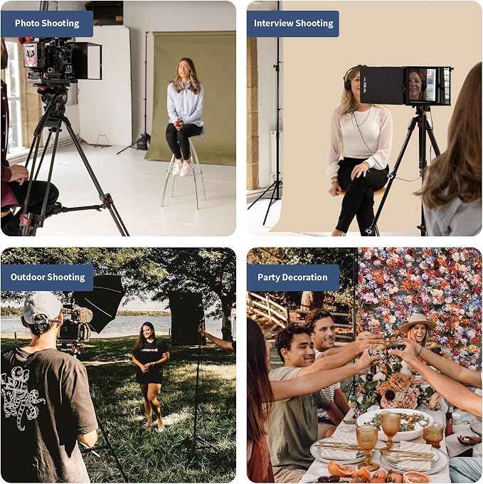 Kate Backdrop Stand Kit for Photography, Heavy Duty Photo Background Stand | 10x8.5ft(WxH) Adjustable Backdrop Stand with 8 Clamps and 2 Sandbags, Back Drop Support System Stand for Parties, Studio - Image 2