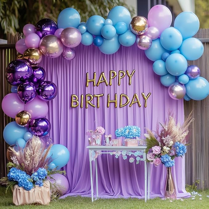Lavender Purple Backdrop Curtain for Parties Backdrop Drape 10x10FT | Wrinkle Free Polyester Curtain Backdrop Draping Fabric for Backdrop Photoshoot Birthday Party Background,2 Panel 5x10FT - Image 5