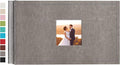 potricher Small Photo Album 4x6 100 Photos, Leather Cover, Gray | Leather 4x6 Picture Album with 100 Horizontal Pockets, Photo Book for Family, Wedding, Anniversary, and Baby by potricher