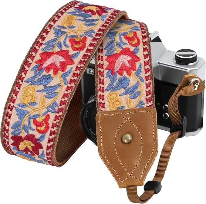 Padwa Lifestyle 2" Wide Classic Crazy Horse Art Cowhide Head Cotton Camera Straps for Photographers by PadwaLifestyleCameraStrap