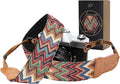 Padwa Lifestyle Camera Strap - 2" Cowhide Head Camera Straps for Photographers,Vintage Jacquard Embroidery Woven Cotton Adjustable Shoulder Neck Straps for Cameras,Binoculars（Cool Ethnic Style Waves） by PadwaLifestyleCameraStrap