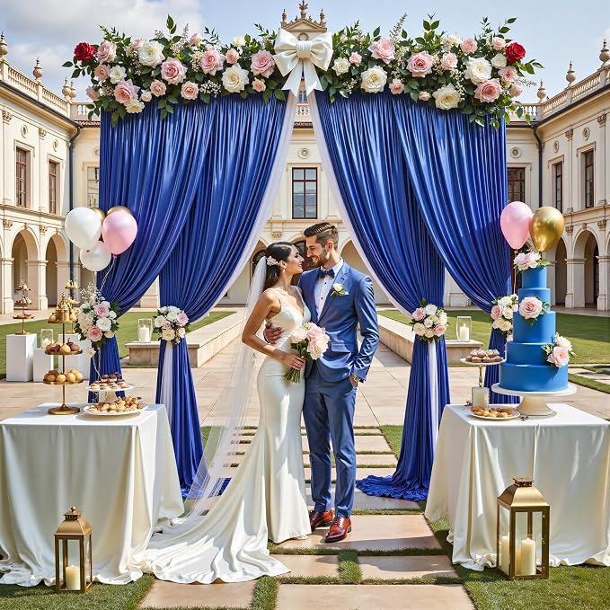 10x10FT Royal Blue Sequin Backdrop Curtain for Party - 2 Panels 5x10FT Wrinkle-Free Shimmer Drapes for Birthday, Wedding, Christmas, Decorations & Photography - Image 3