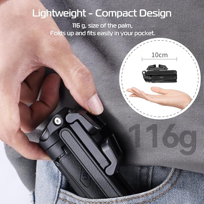 ULANZI JJ02 Selfie Stick Tripod, Portable Pocket Size Phone Tripod Holder | 3-in-1 Mini Phone Grip, Detachable Remote, 2 Cold Shoe, Wireless Shutter for Vlog, Photography, Livestreaming - Image 9