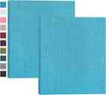 Mublalbum 2 Pack Small 8x10 Photo Album, 52 Pockets, Linen Cover,Blue | Linen Cover, Portable Mini Picture Book, Holds 52 Vertical Pockets for Artwork Postcards, Picture Storage by Mublalbum