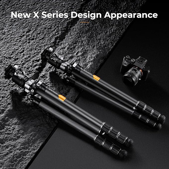 K&F Concept X-Series 68" Carbon Fiber Camera Tripod | Professional Photography Tripod, 30mm Metal Ball Head, Load Capacity 26.4lbs, Indoor Outdoor Use,X254C4+BH-30L - Image 3