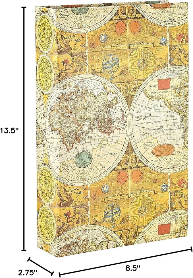 3-Ring Photo Album 504 Pockets Hold 4x6 Photos, Ancient World Map Design - Image 4
