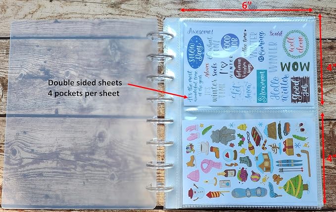 Disc Bound Sticker Storage and Photo Album with Double Sided 4x6 Pockets, Sticker Book, Sticker Album, Sticker Collection, Sticker Organizer - Image 4