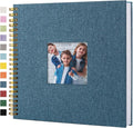 12"x12" Scrapbook Photo Album Linen Cover 40 Sheets 80 Pages White Paper | Navy Hardcover Kraft White Pages Memory Book, for Travel Wedding Guest Book Christmas Baby Shower Fits 4x6 & Instant Photos by Hiwhy