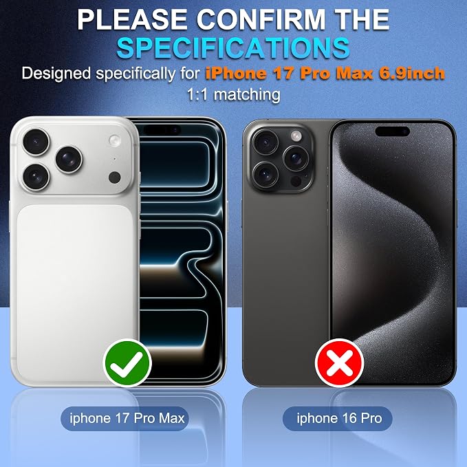 Suoman for iPhone 17 Pro Max Camera Lens Protector -Silver | [All-in-one Frosted] [Strong-Adhesion] Metal Frame Tempered Glass Camera Lens Cover - Image 2
