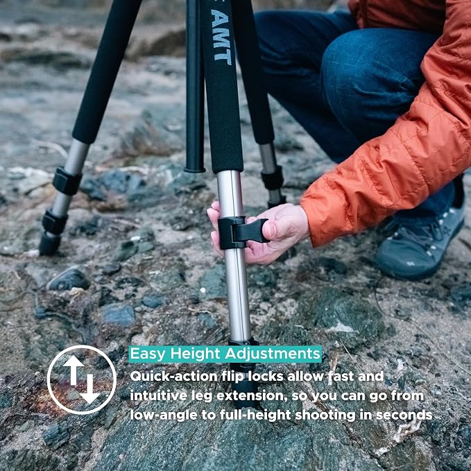 SLIK Pro 700 DX Tripod with 700DX 3-Way, Pan-and-Tilt Head - Titanium - Image 6