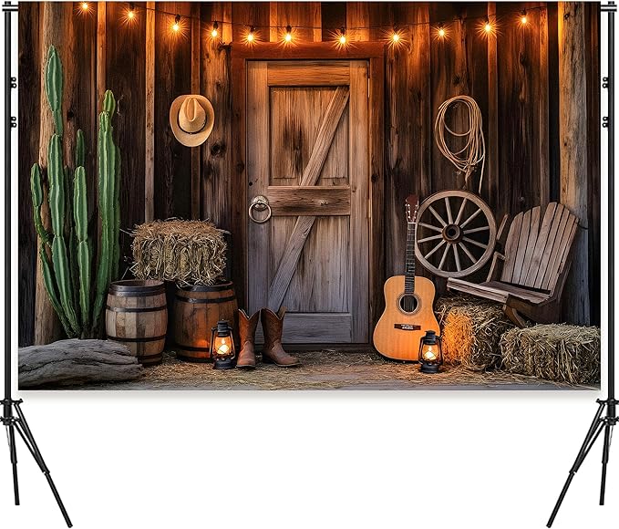 Western Cowboy Backdrop 13x6FT Photography Background for Western Theme Events - Image 5