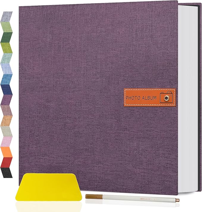 Popotop Large Photo Album Self Adhesive 4x6 5x7 8x10 Scrapbook Album DIY Picture Book,Gifts for Mom,Family Baby and Wedding,with Metal Pen and Plastic Board by Popotop