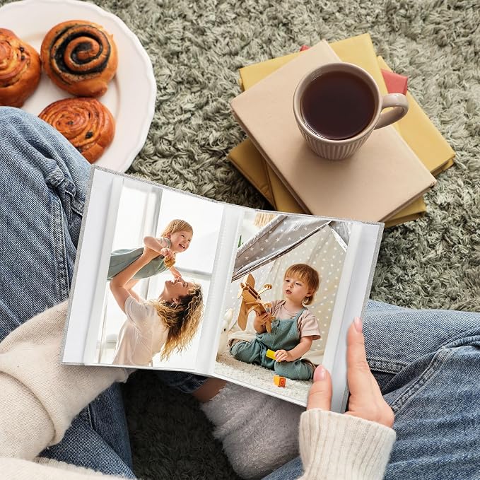 Vienrose 4x6 Small Photo Album, 2 Pack, 100 Photos, Grey | Linen Cover, Mini Photo Album, Baby Memory Book, Wedding Family Travel - Image 7