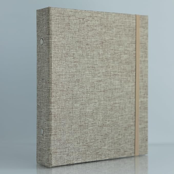 Photo Album For 2X6 Photo Booth Slip In Strips And 4X6 Pictures - 6 Ring Notebook Binder With 20 2 By 6 Sleeves - Fits 80 Photobooth Prints (FLAX BEIGE - LINEN HARDCOVER, 4X6) - Image 4
