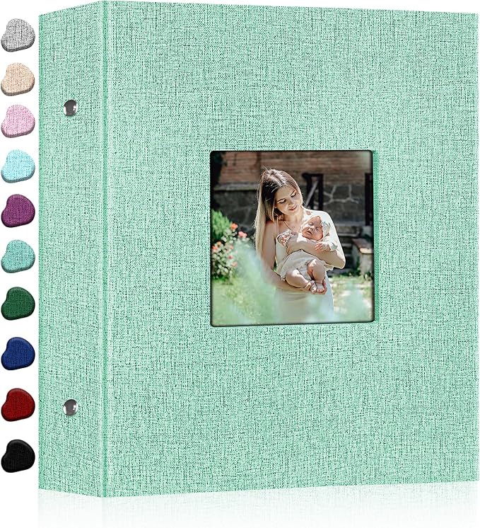 Ejblfe Photo Album 4x6,Linen Cover Slide-in Photo Album Book Can Holds 600 4x6 Photos with 60 Black Sheets for Family,Wedding,Baby and Holiday Pictures (Turquoise) by EJBLFEPremiumPhotoAlbums