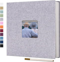 Vienrose Large Photo Album Self Adhesive for 4x6 8x10 10x12 Pictures Magnetic Scrapbook Album DIY 13" X 12.6" 60 Blank Pages with A Metallic Pen | Linen Cover, Scrapbook, Fits 4X6 8X10 10X12 Pictures, Metallic Pen, Diy by Vienrose
