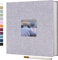 Vienrose Large Photo Album Self Adhesive for 4x6 8x10 Pictures Linen Scrapbook Album DIY 40 Blank Pages with A Metallic Pen | Linen Cover, Scrapbook, Fits 4X6 8X10 Pictures, Metallic Pen Included, Diy by Vienrose