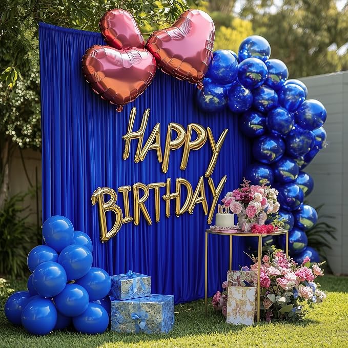 Royal Blue Backdrop Curtain for Parties Backdrop Drapes 10x10FT | Wrinkle Free Polyester Curtain Backdrop Draping Fabric for Backdrop Photoshoot Birthday Party Background, 2 Panel 5x10FT - Image 4